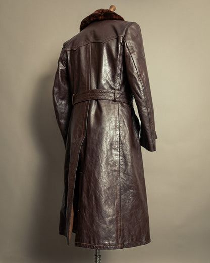 Vintage 1940s German Striwa Leather Trench Coat Medium (42)