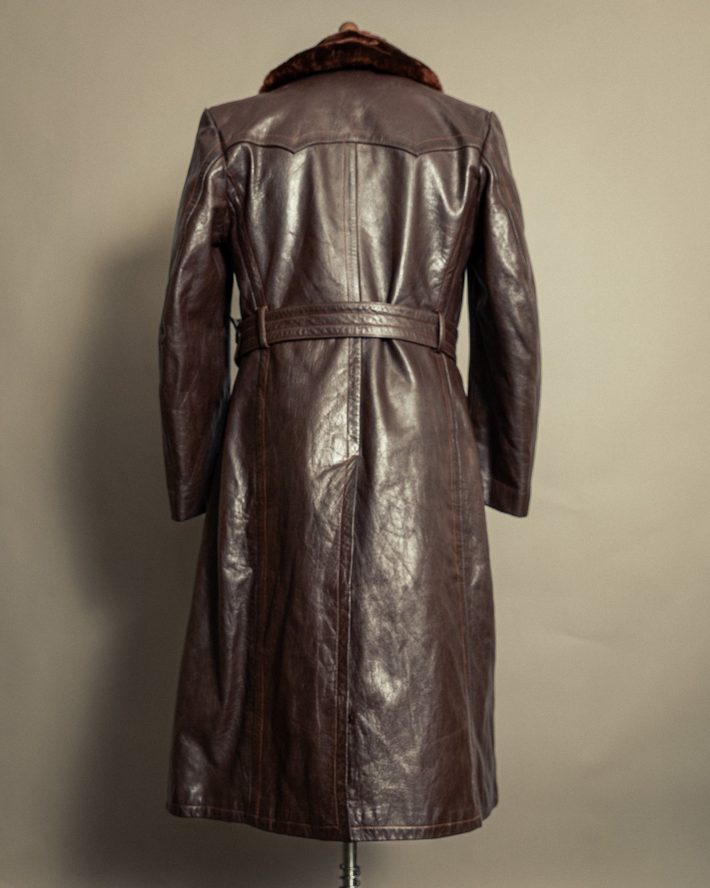 Vintage 1940s German Striwa Leather Trench Coat Medium (42)