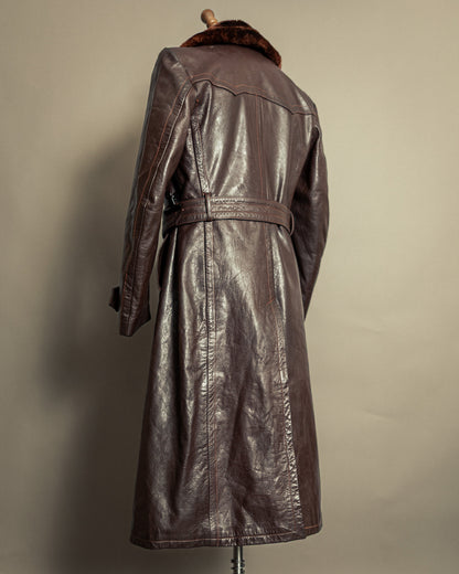 Vintage 1940s German Striwa Leather Trench Coat Medium (42)