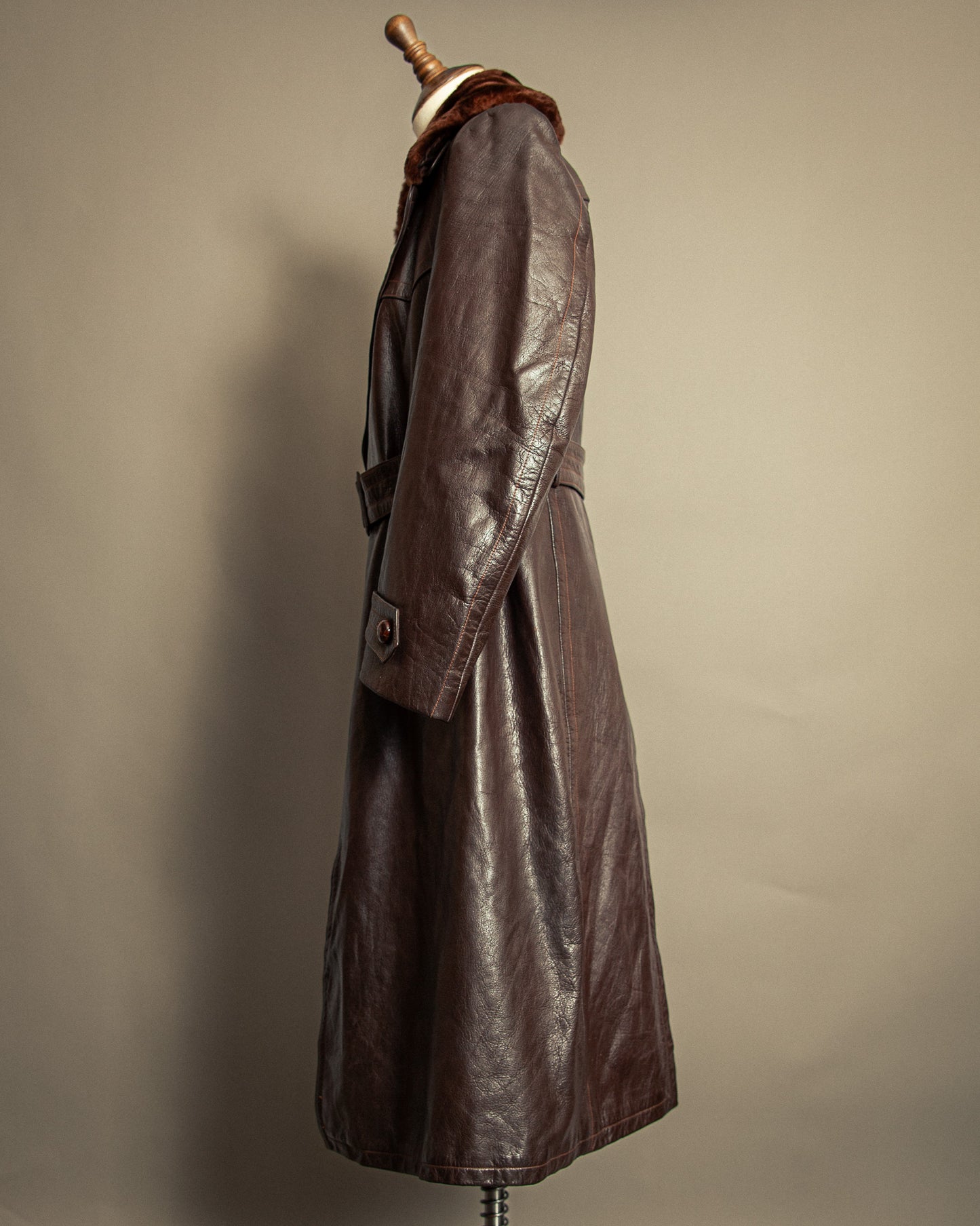 Vintage 1940s German Striwa Leather Trench Coat Medium (42)