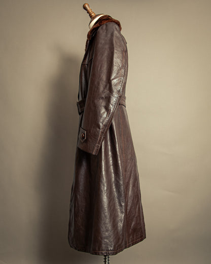 Vintage 1940s German Striwa Leather Trench Coat Medium (42)