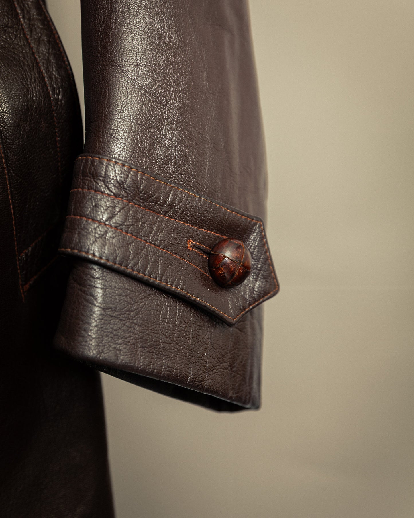 Vintage 1940s German Striwa Leather Trench Coat Medium (42)