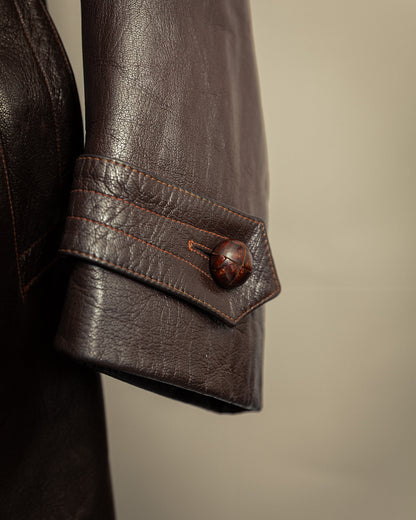 Vintage 1940s German Striwa Leather Trench Coat Medium (42)