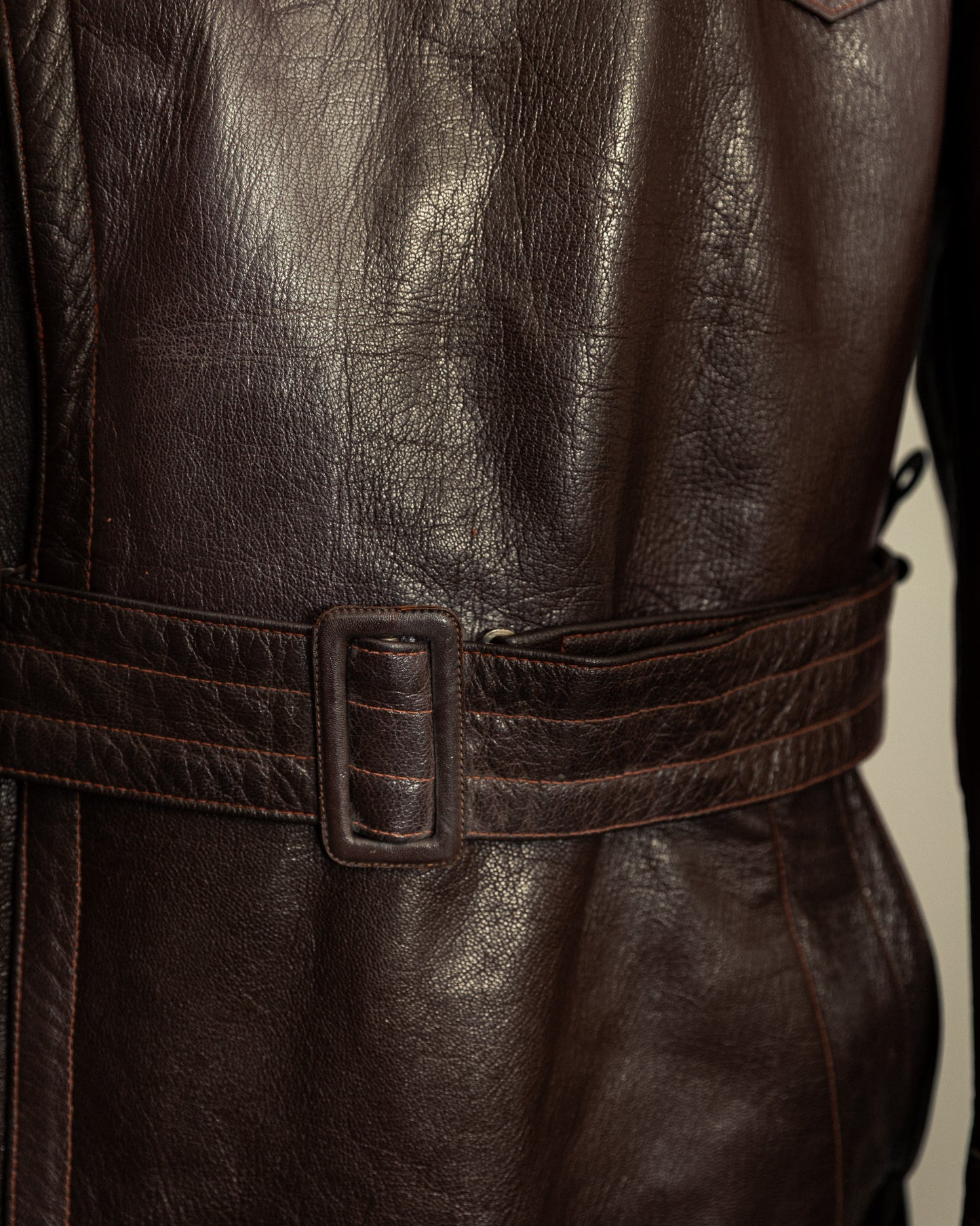Vintage 1940s German Striwa Leather Trench Coat Medium (42)