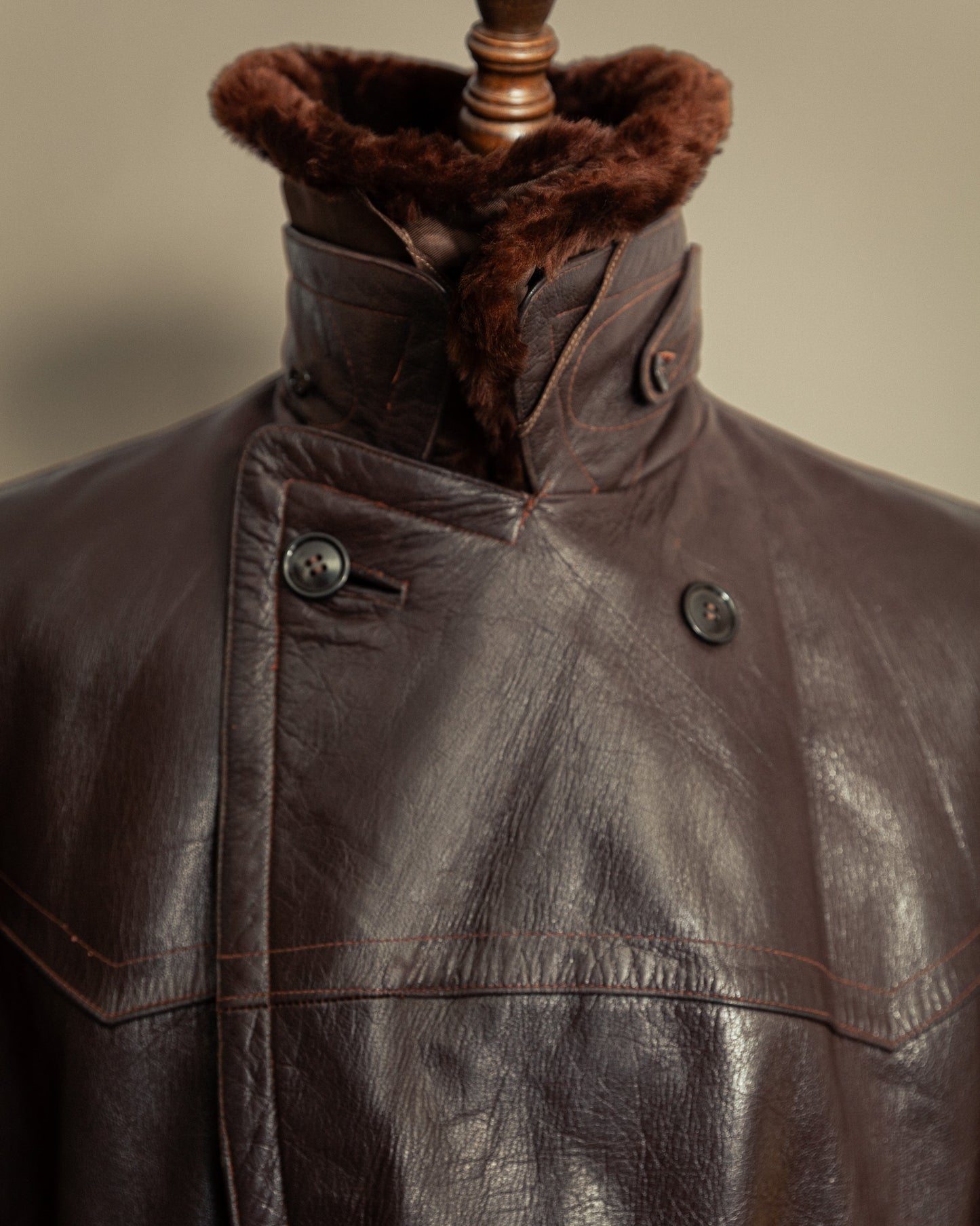 Vintage 1940s German Striwa Leather Trench Coat Medium (42)