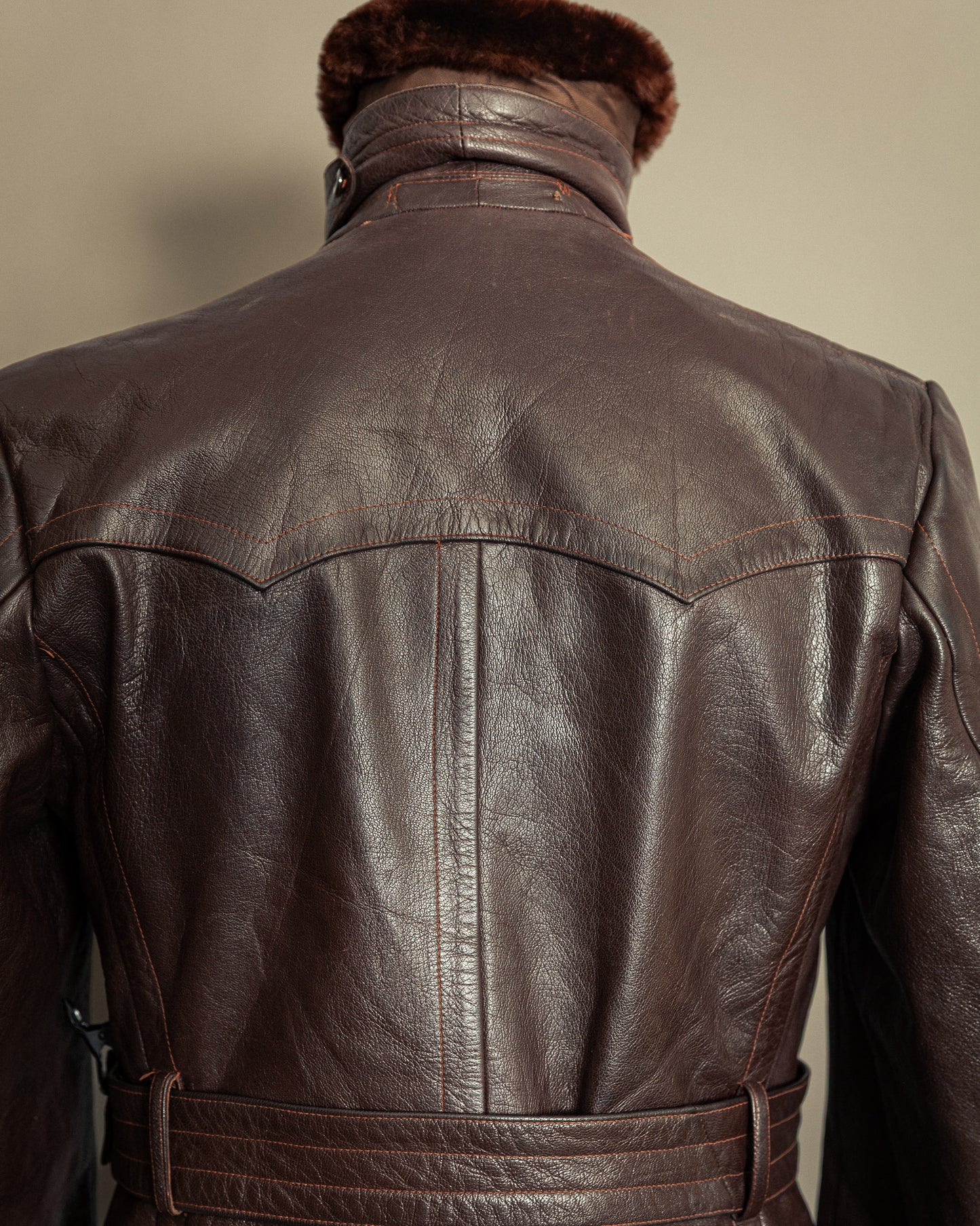 Vintage 1940s German Striwa Leather Trench Coat Medium (42)