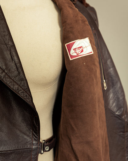 Vintage 1940s German Striwa Leather Trench Coat Medium (42)