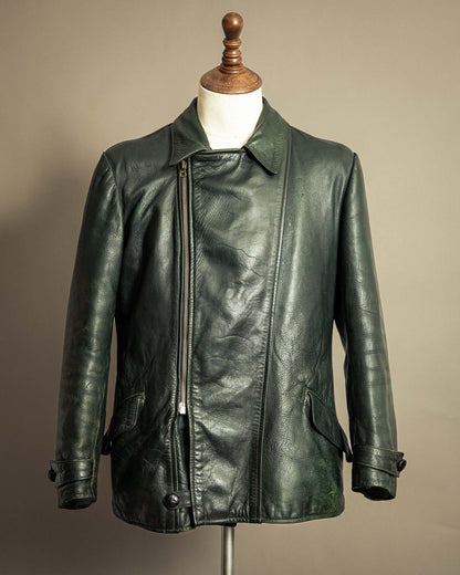 Vintage 1940s Striwa German Goatskin Leather Motorcycle Jacket Medium (42)