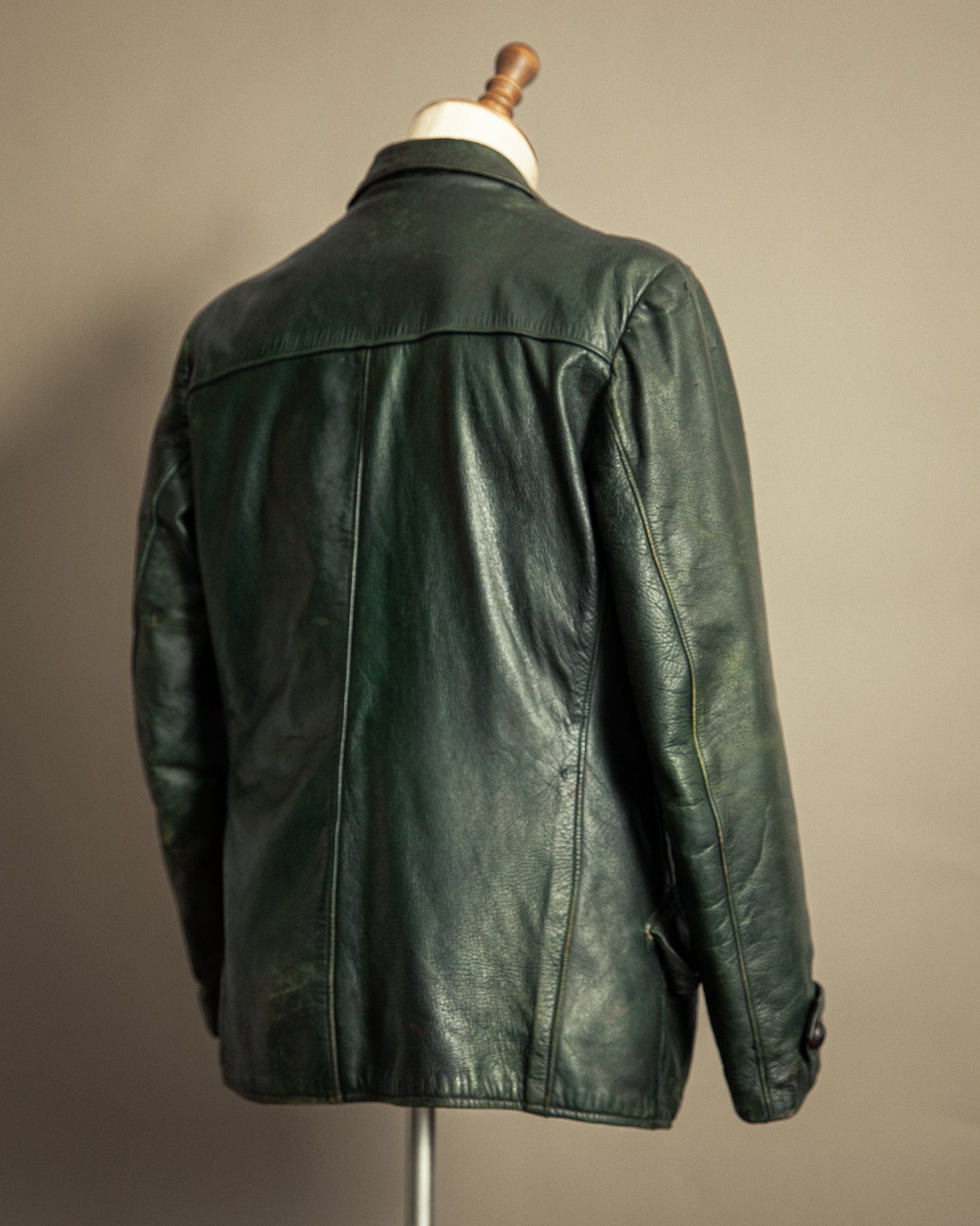 Vintage 1940s Striwa German Goatskin Leather Motorcycle Jacket Medium (42)