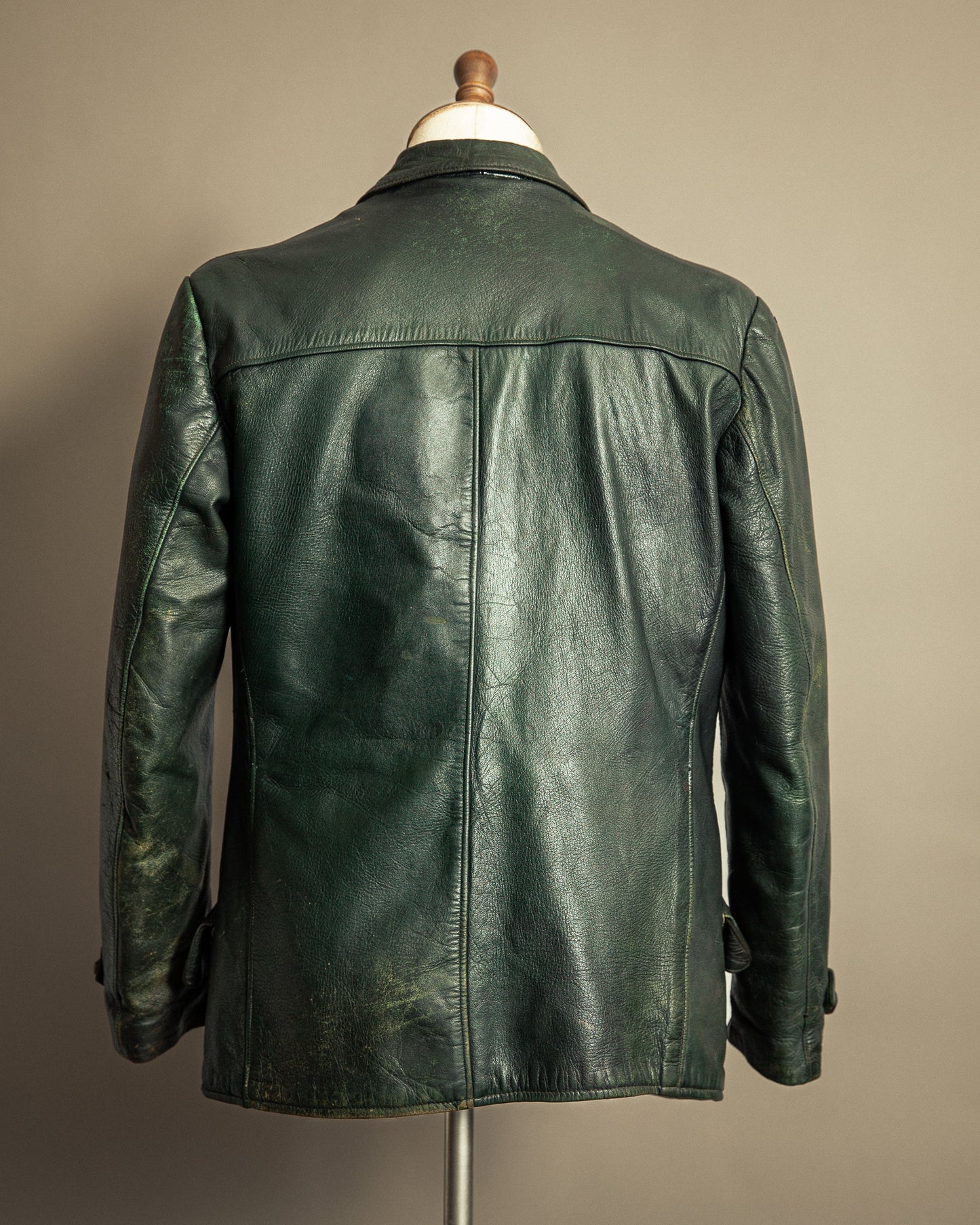 Vintage 1940s Striwa German Goatskin Leather Motorcycle Jacket Medium (42)