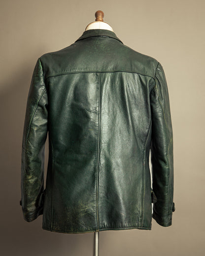 Vintage 1940s Striwa German Goatskin Leather Motorcycle Jacket Medium (42)