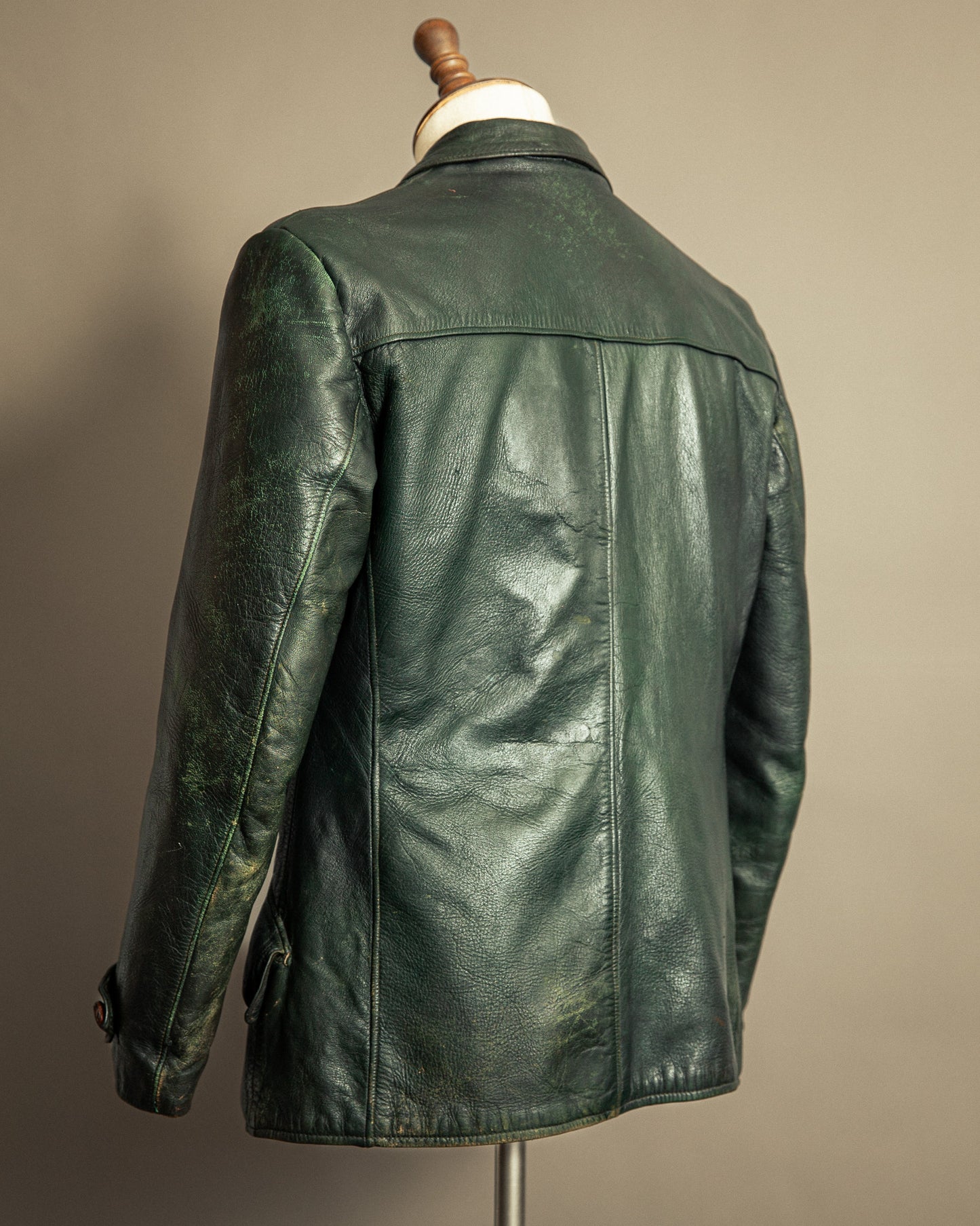 Vintage 1940s Striwa German Goatskin Leather Motorcycle Jacket Medium (42)