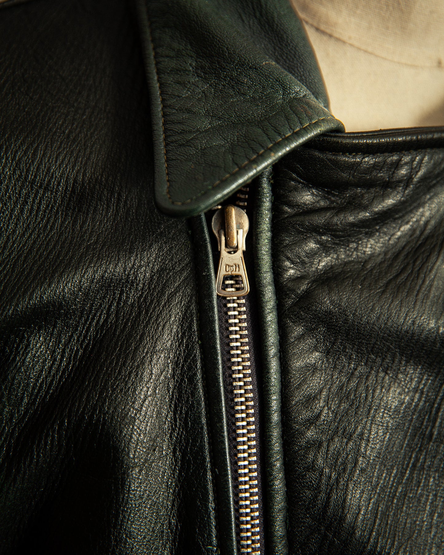 Vintage 1940s Striwa German Goatskin Leather Motorcycle Jacket Medium (42)