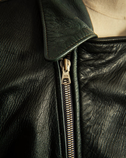 Vintage 1940s Striwa German Goatskin Leather Motorcycle Jacket Medium (42)
