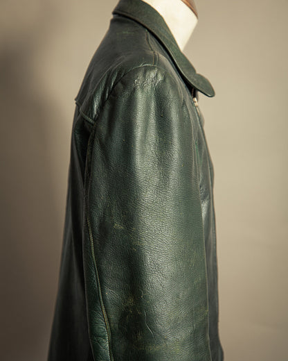 Vintage 1940s Striwa German Goatskin Leather Motorcycle Jacket Medium (42)