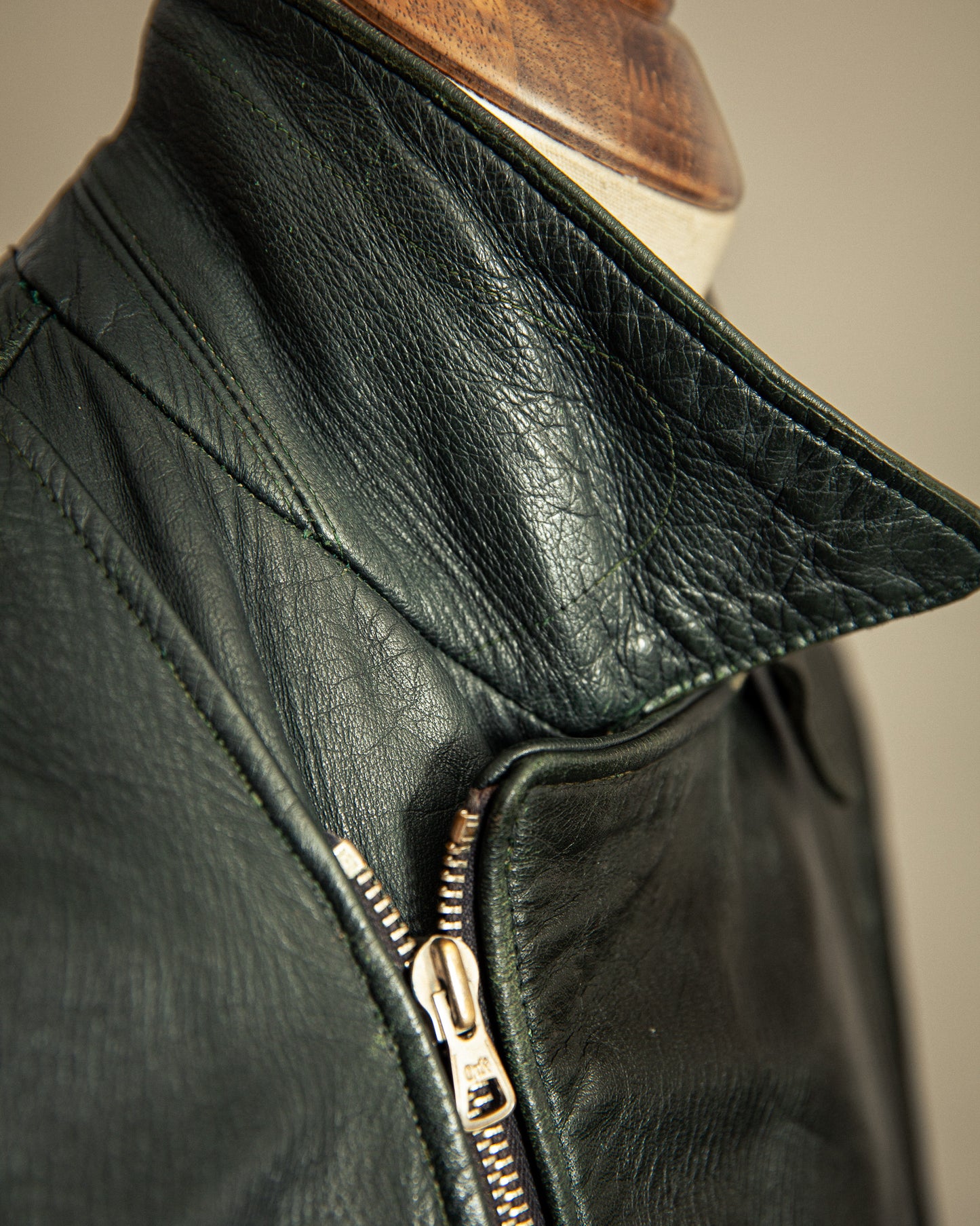 Vintage 1940s Striwa German Goatskin Leather Motorcycle Jacket Medium (42)