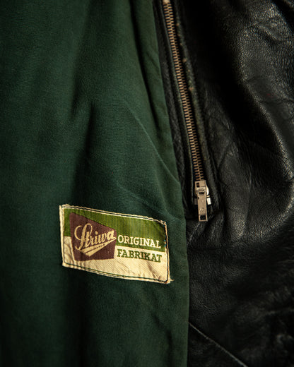 Vintage 1940s Striwa German Goatskin Leather Motorcycle Jacket Medium (42)