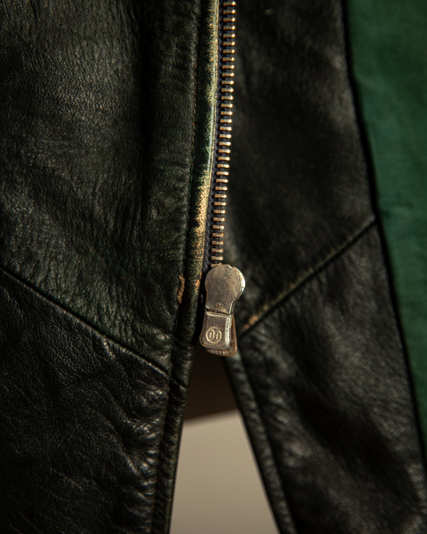 Vintage 1940s Striwa German Goatskin Leather Motorcycle Jacket Medium (42)