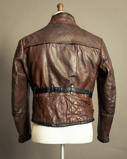 Vintage 1940s German Zipp Leather Motorcycle Jacket Small (38-40)