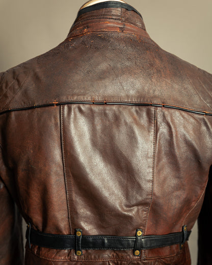 Vintage 1940s German Zipp Leather Motorcycle Jacket Small (38-40)