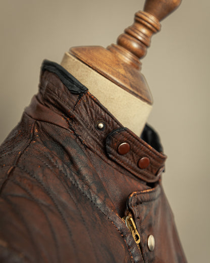 Vintage 1940s German Zipp Leather Motorcycle Jacket Small (38-40)