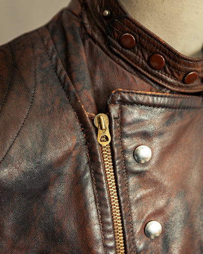 Vintage 1940s German Zipp Leather Motorcycle Jacket Small (38-40)