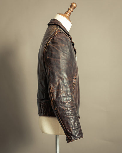Schott Perfecto 619 – 1970s Hand-Oiled Brown Naked Cowhide (40)