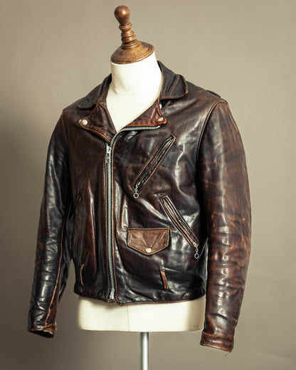 Schott Perfecto 619 – 1970s Hand-Oiled Brown Naked Cowhide (40)
