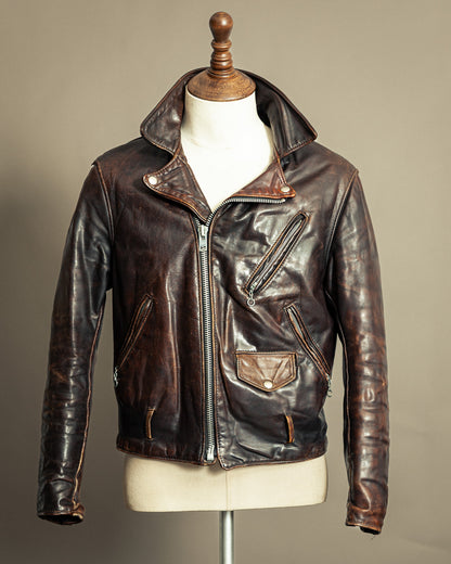 Schott Perfecto 619 – 1970s Hand-Oiled Brown Naked Cowhide (40)