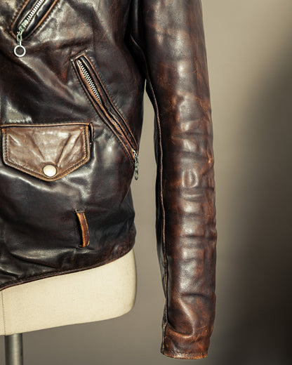 Schott Perfecto 619 – 1970s Hand-Oiled Brown Naked Cowhide (40)