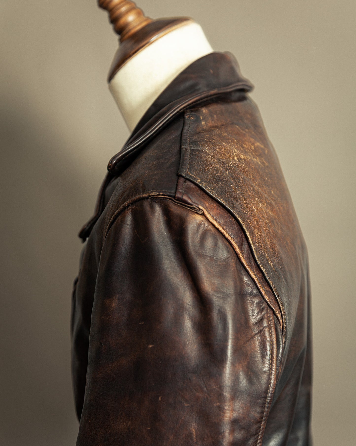 Schott Perfecto 619 – 1970s Hand-Oiled Brown Naked Cowhide (40)