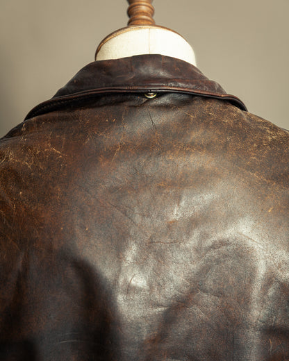Schott Perfecto 619 – 1970s Hand-Oiled Brown Naked Cowhide (40)