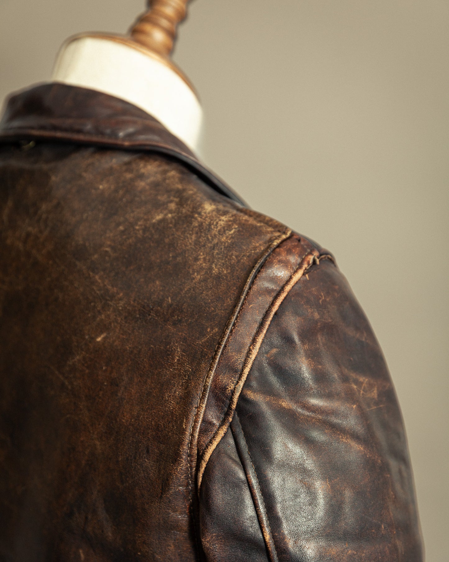 Schott Perfecto 619 – 1970s Hand-Oiled Brown Naked Cowhide (40)