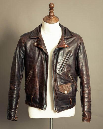 Schott Perfecto 619 – 1970s Hand-Oiled Brown Naked Cowhide (40)