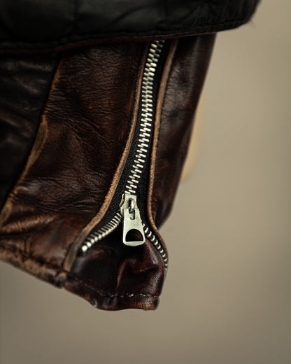 Schott Perfecto 619 – 1970s Hand-Oiled Brown Naked Cowhide (40)