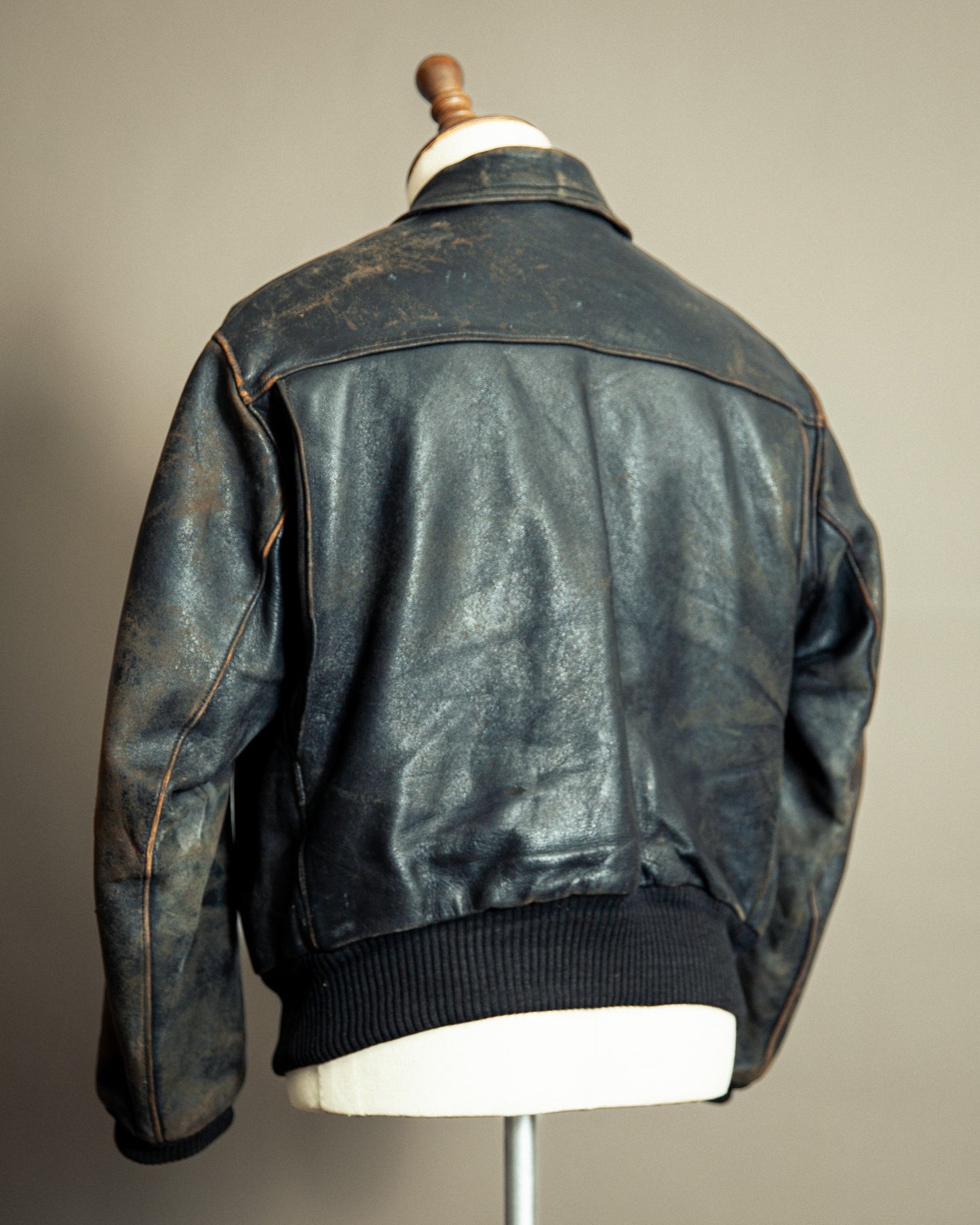 Vintage 1940s French Leather Aviator Blouson Jacket Large (44)