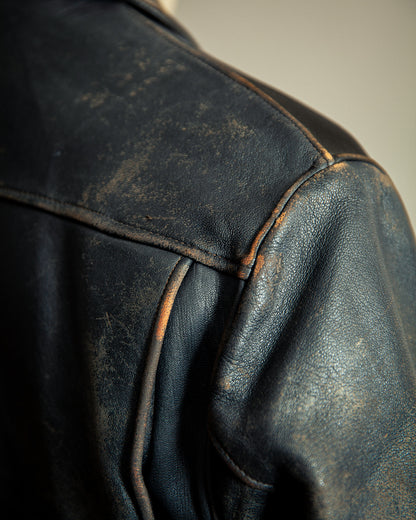 Vintage 1940s French Leather Aviator Blouson Jacket Large (44)