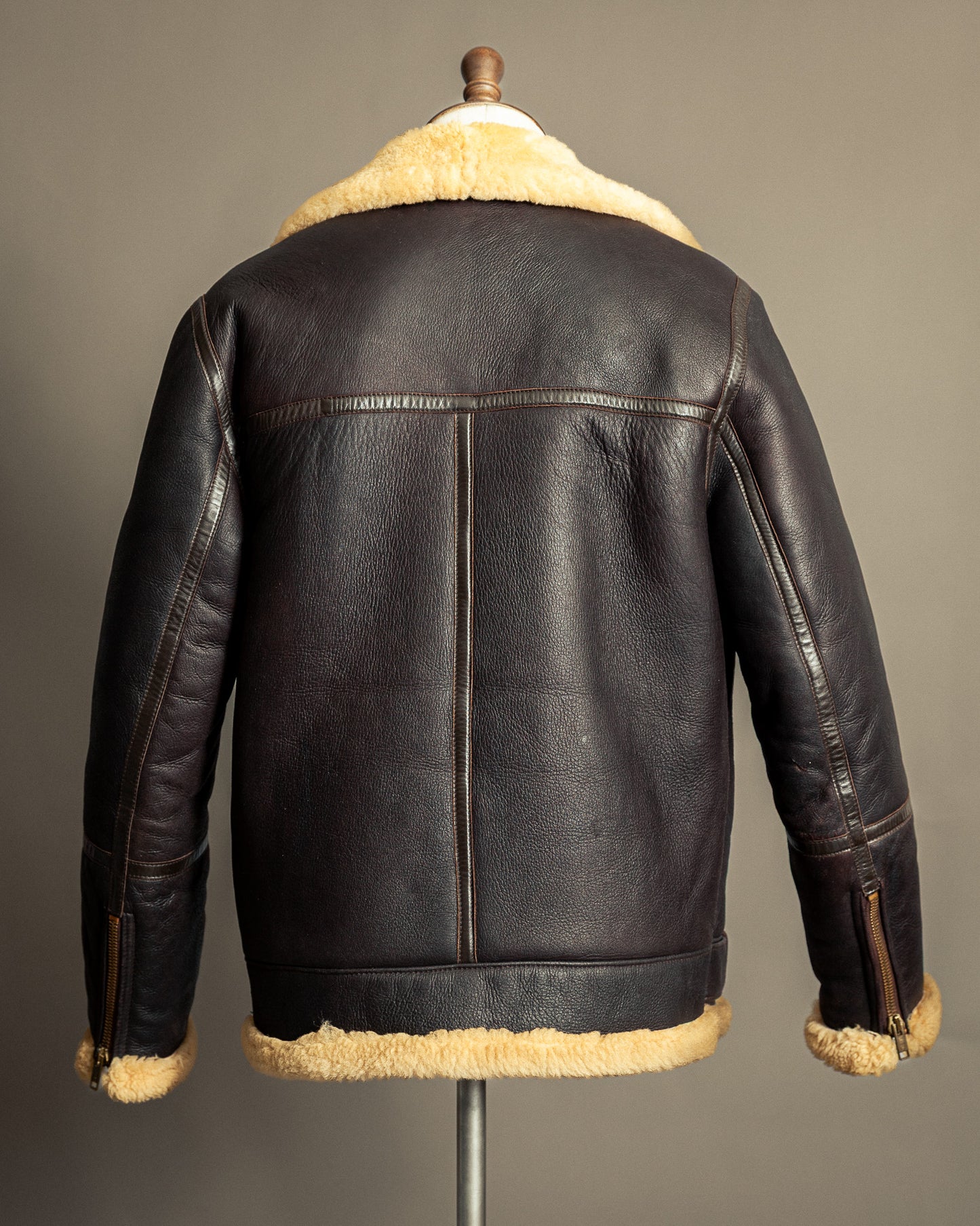 Vintage 1980s Sheepskin Shearling Flying Jacket Medium (42)