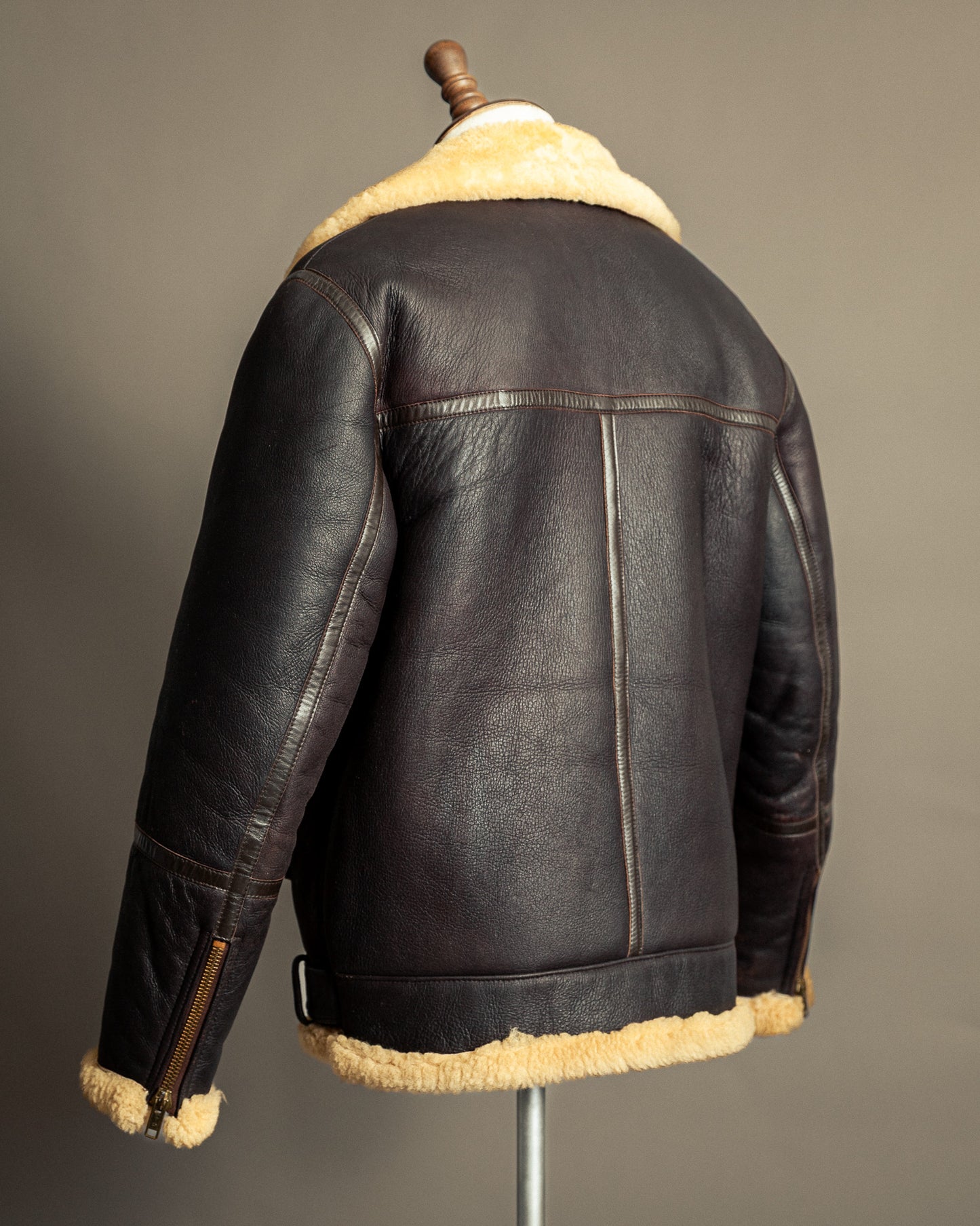 Vintage 1980s Sheepskin Shearling Flying Jacket Medium (42)