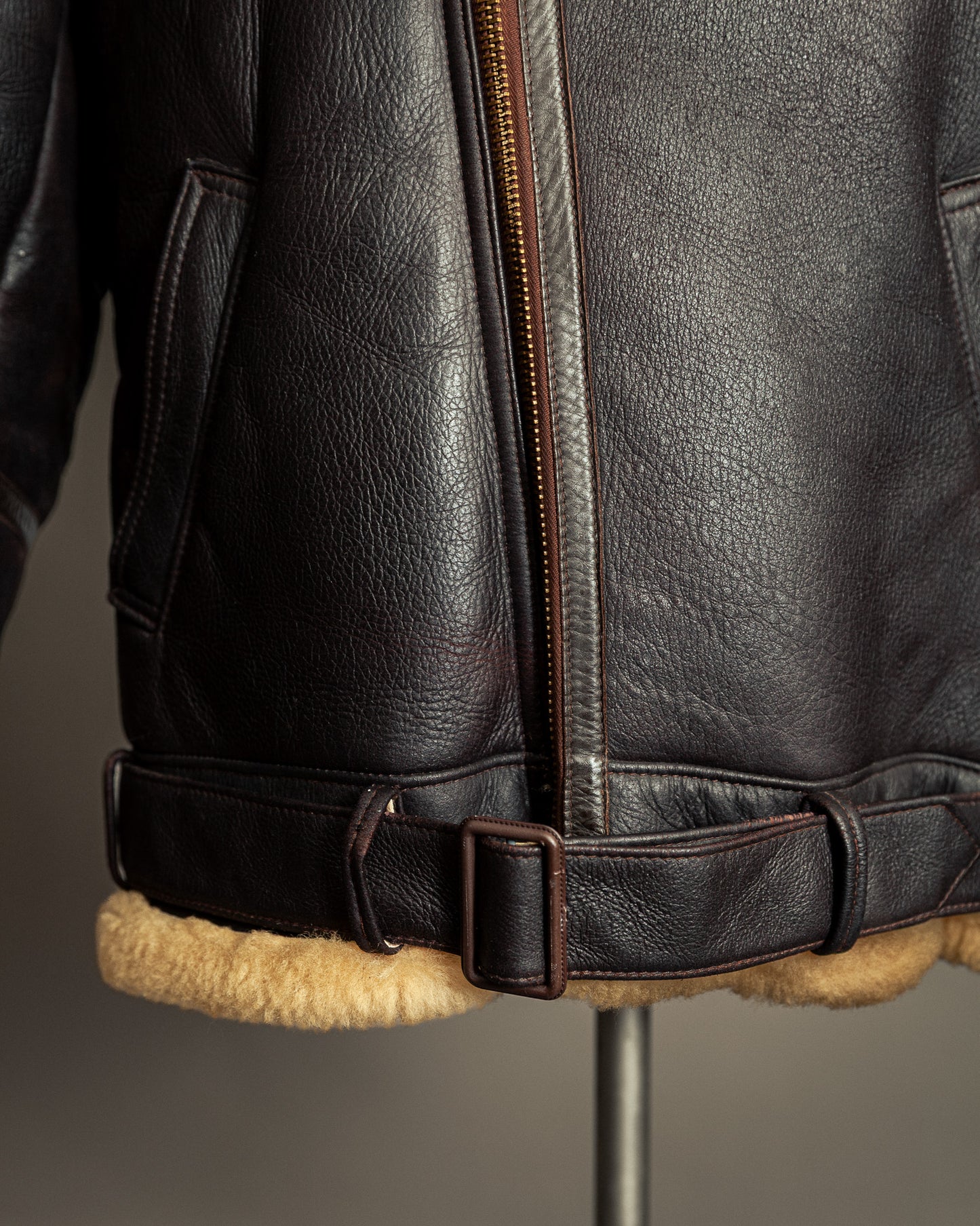 Vintage 1980s Sheepskin Shearling Flying Jacket Medium (42)