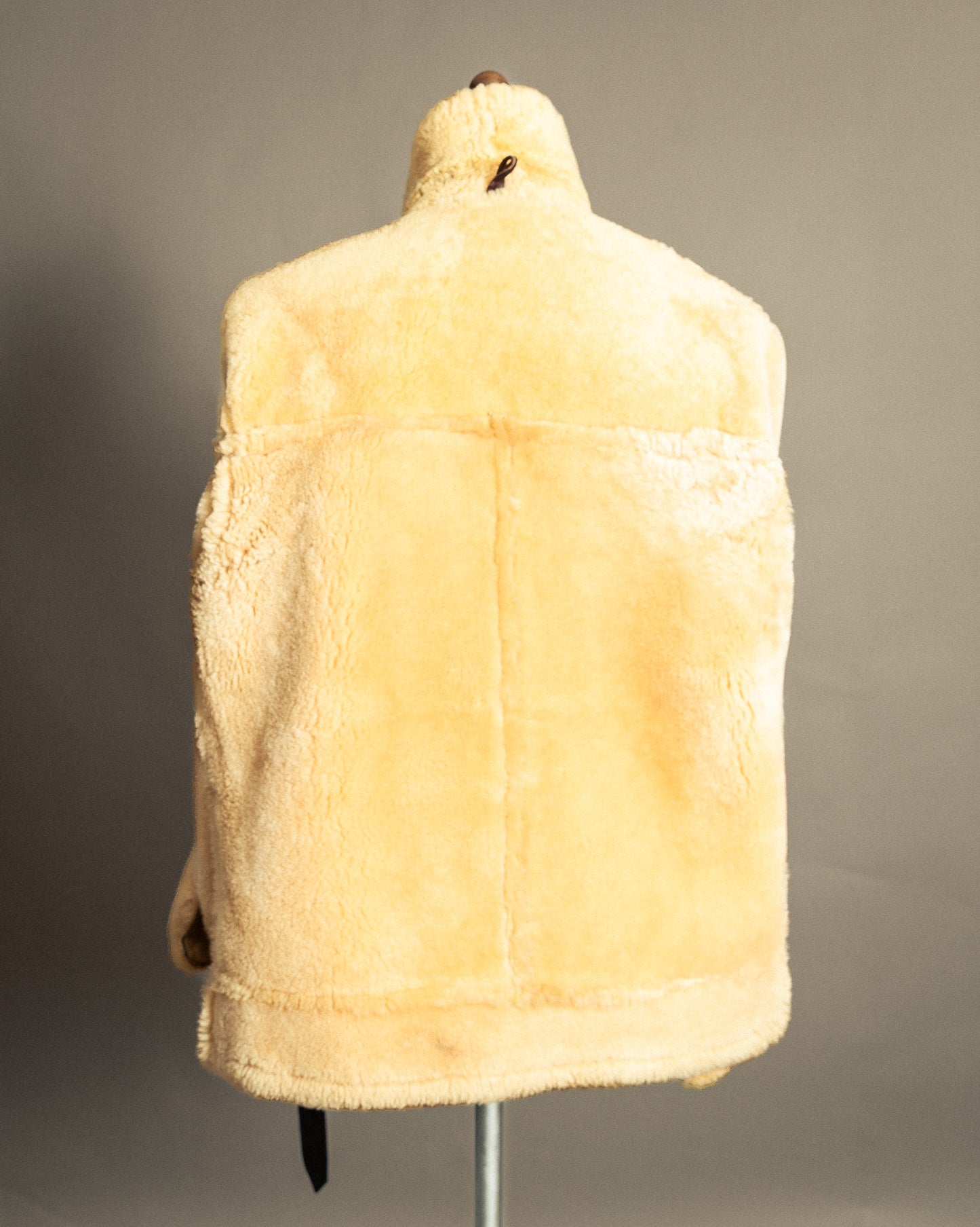 Vintage 1980s Sheepskin Shearling Flying Jacket Medium (42)
