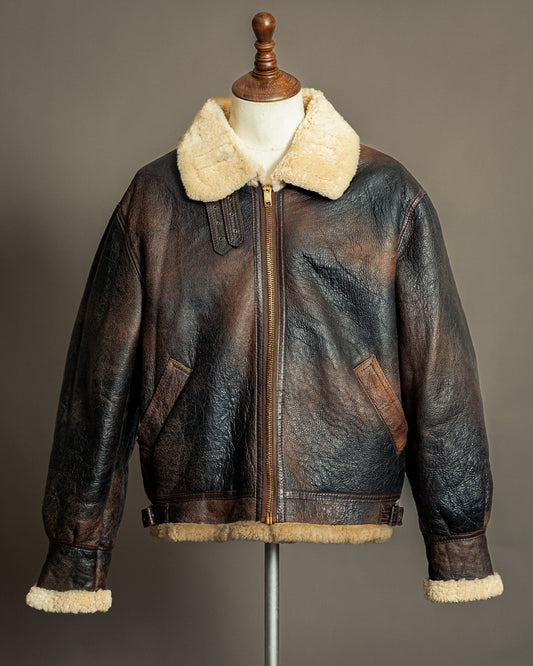 Vintage 1980s USAAF Sheepskin Flying Jacket (46, XL)