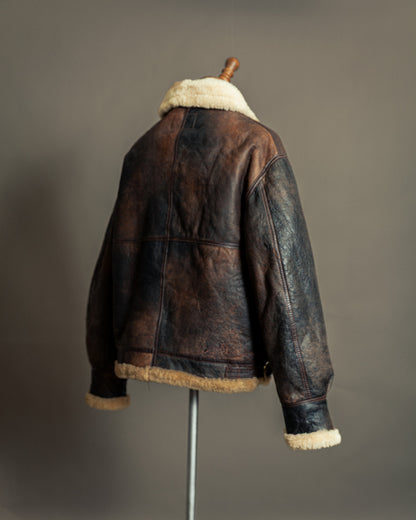 Vintage 1980s USAAF Sheepskin Flying Jacket (46, XL)