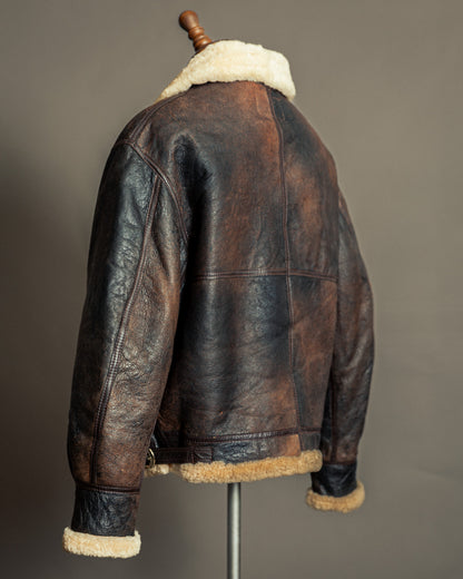 Vintage 1980s USAAF Sheepskin Flying Jacket (46, XL)