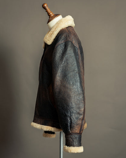 Vintage 1980s USAAF Sheepskin Flying Jacket (46, XL)