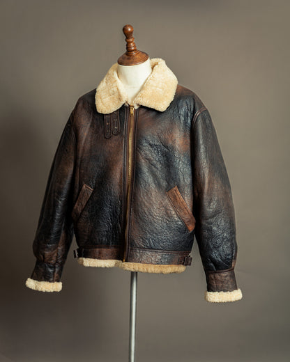 Vintage 1980s USAAF Sheepskin Flying Jacket (46, XL)