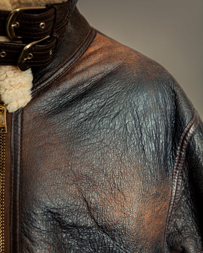 Vintage 1980s USAAF Sheepskin Flying Jacket (46, XL)