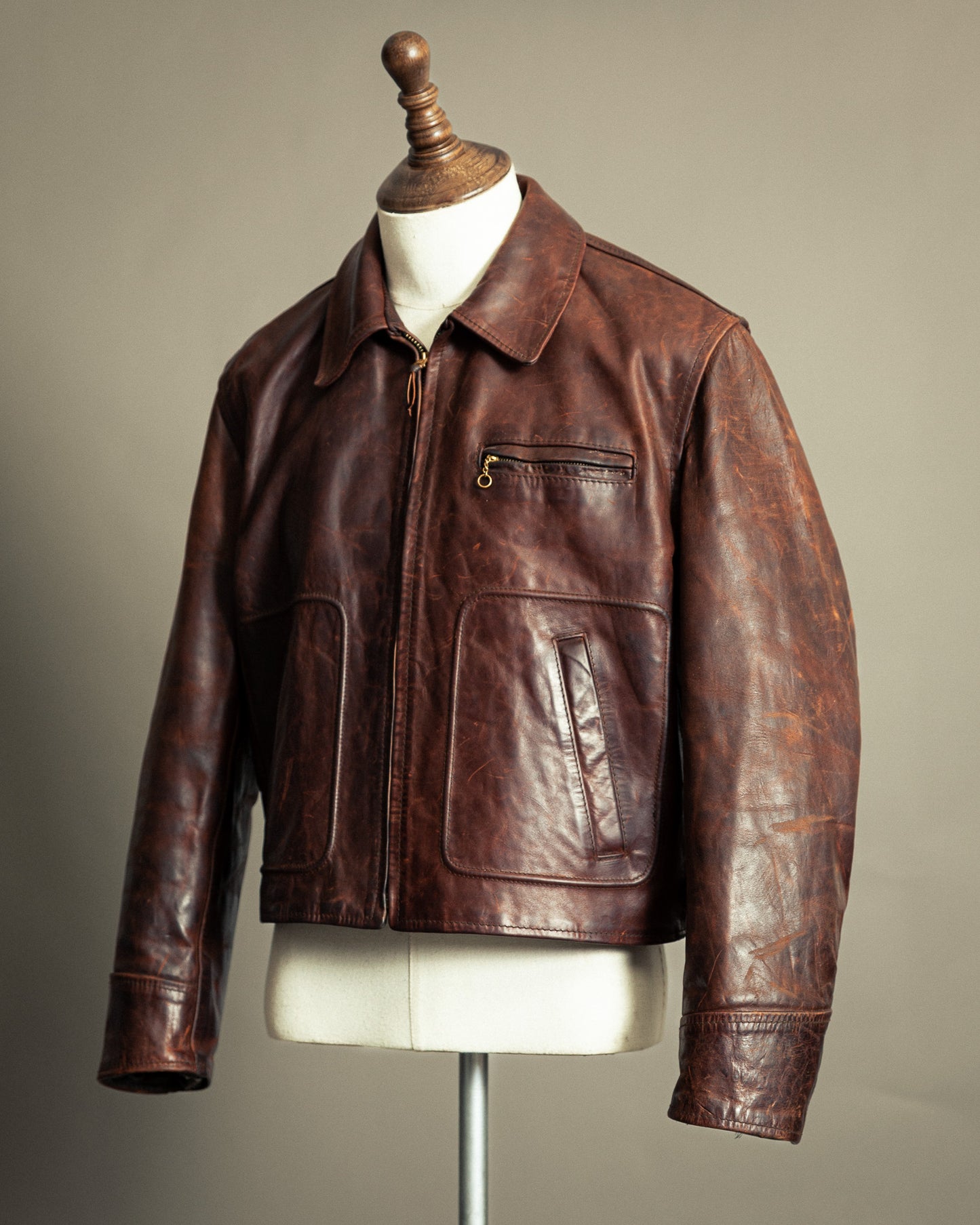 Vintage Aero Leather Montgomery Horsehide Jacket - L/XL (44)