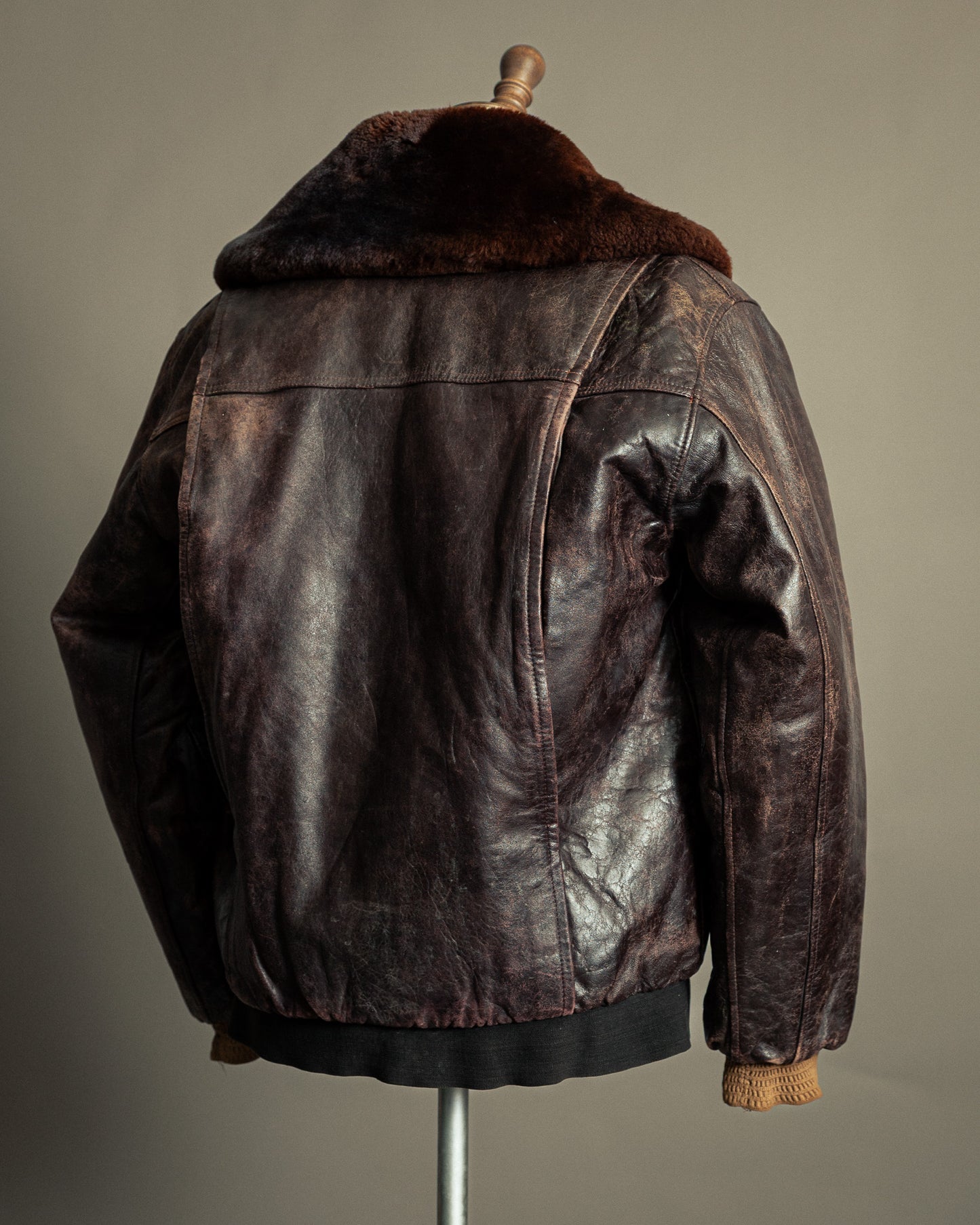 Vintage 1972 Japanese Air Force Leather Flight Jacket - Large (44)