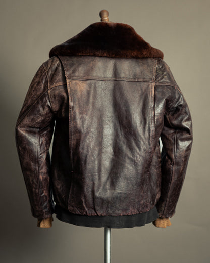 Vintage 1972 Japanese Air Force Leather Flight Jacket - Large (44)